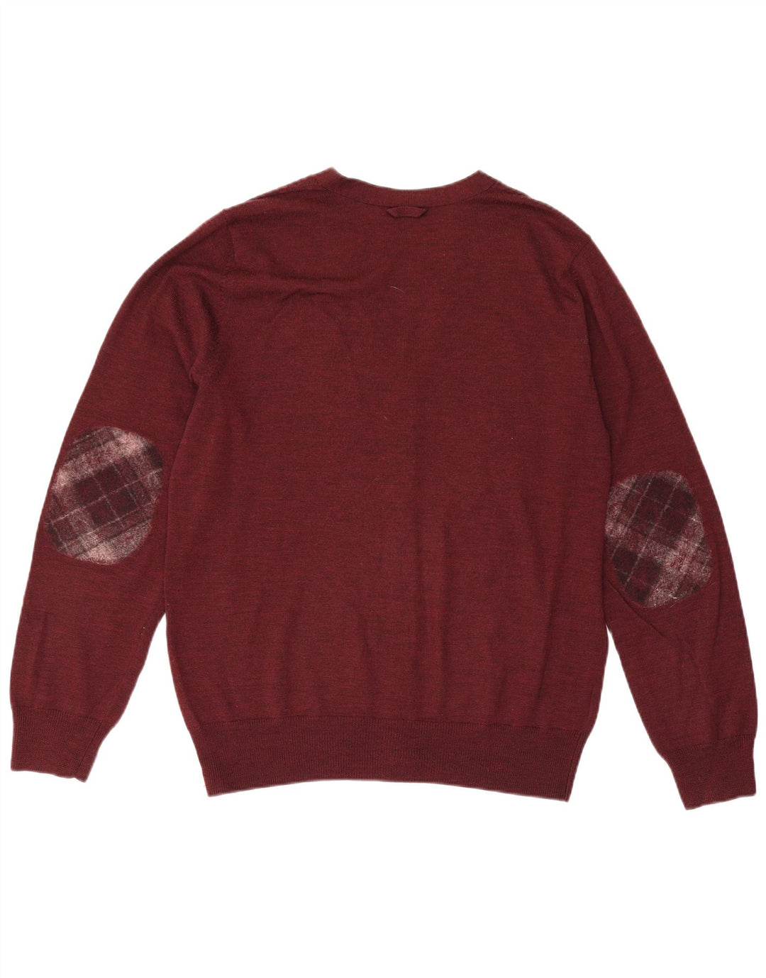 Fred Perry Jersey tipo cárdigan para hombre de lana burdeos medio
