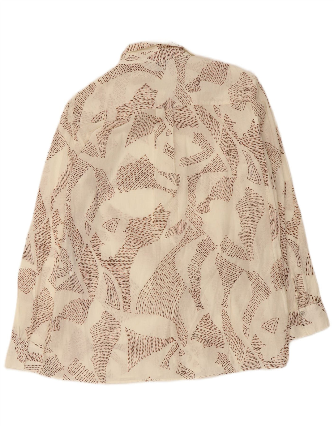 Massimo Dutti Camisa Estampado Abstracto Mujer EU 38 Small Blanco Algodón
