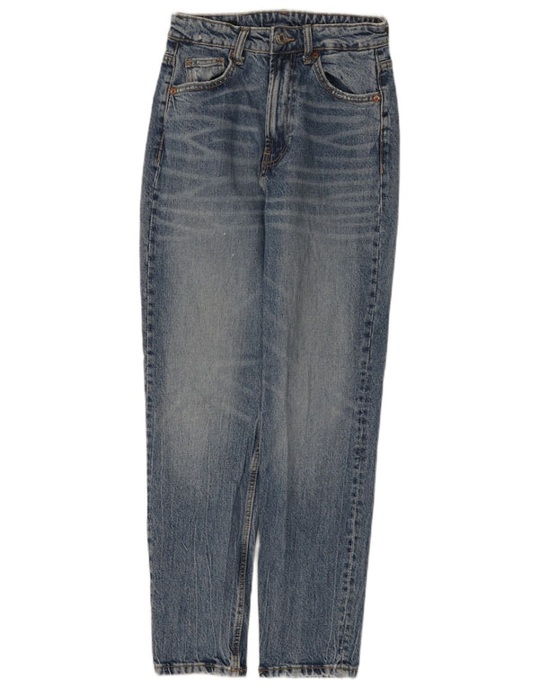 Zara Jeans Cónicos De Cintura Alta Para Mujer EU 34 2XS W24 L28 Algodón Azul