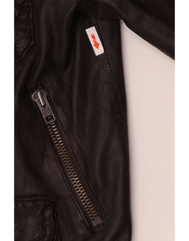 Superdry Chaqueta de cuero militar para hombre ES 42 XL Marrón