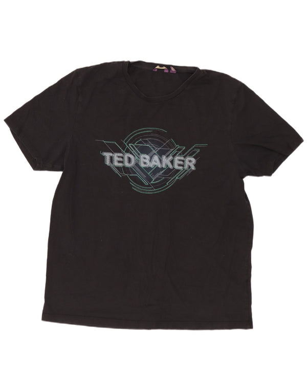 TED BAKER Camiseta gráfica para hombre Talla superior 6 2XL Negro