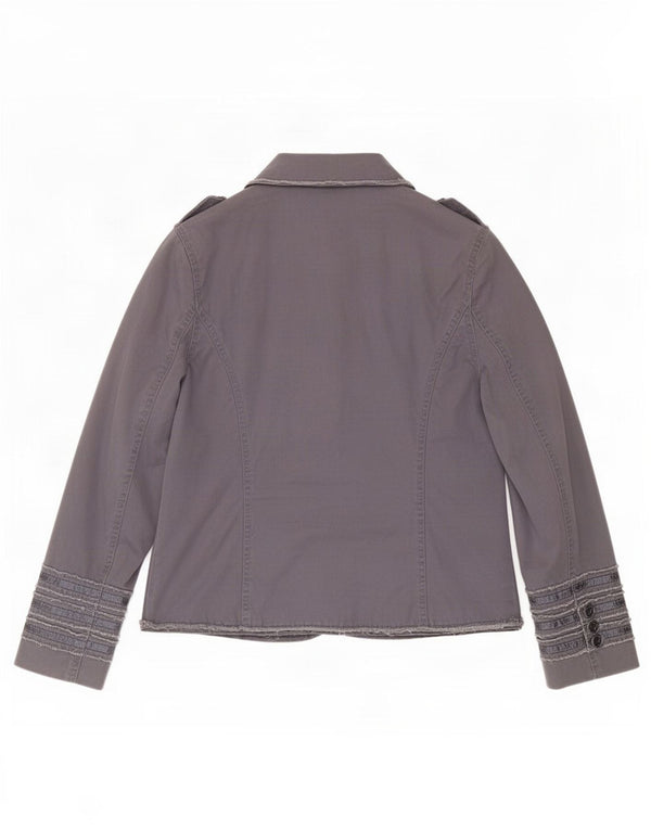Ben Sherman Chaqueta militar de 2 botones para mujer Reino Unido 44 Algodón gris grande
