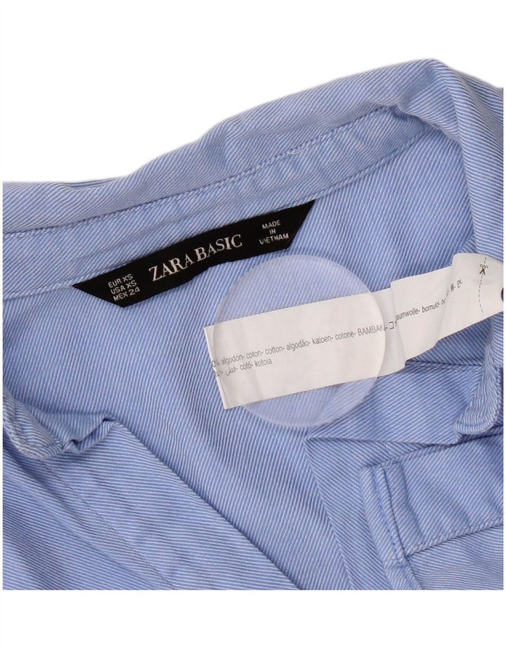 Zara Mujer Camisa Extragrande UK 6 XS Algodón Azul