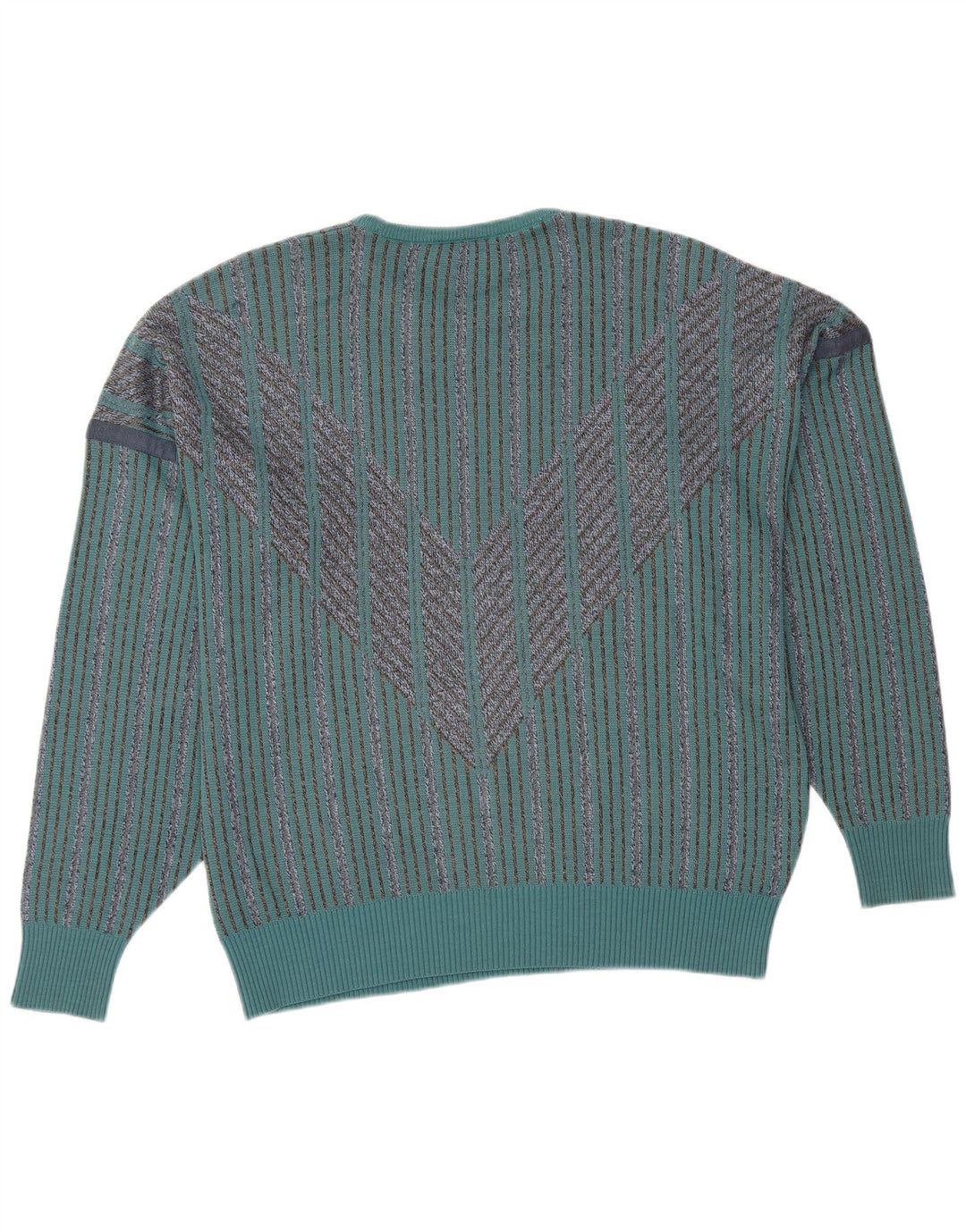 PIERRE SANGAN Suéter De Cuello Redondo Para Hombre Acrílico A Rayas Azul Grande