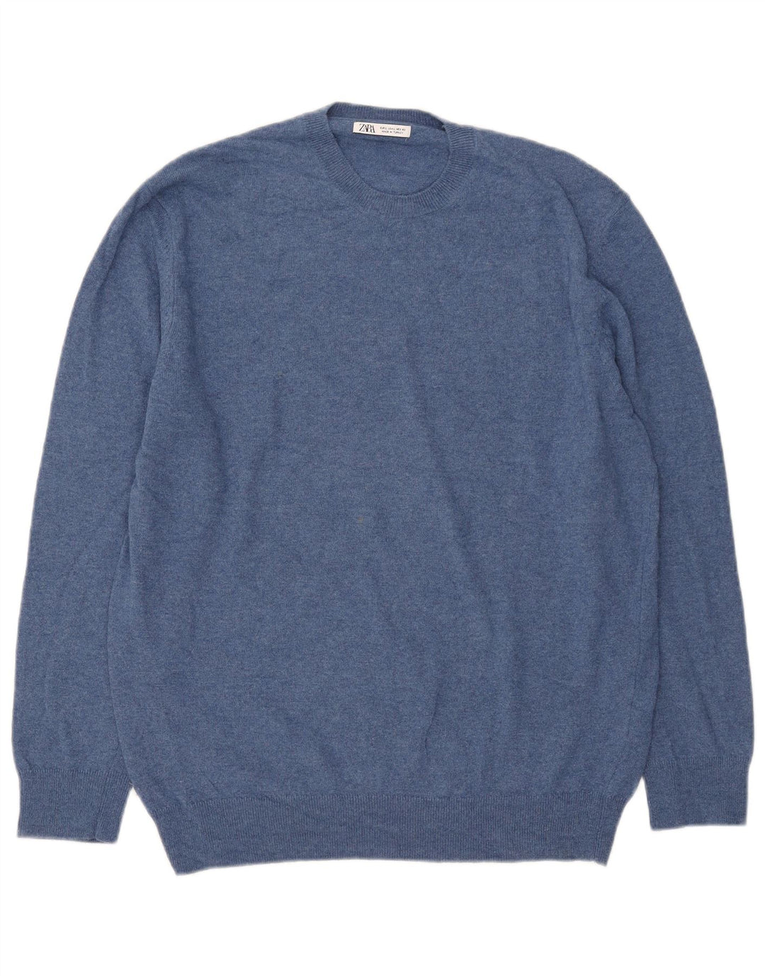 Zara Hombre Jersey Cuello Redondo Jersey Large Poliamida Azul