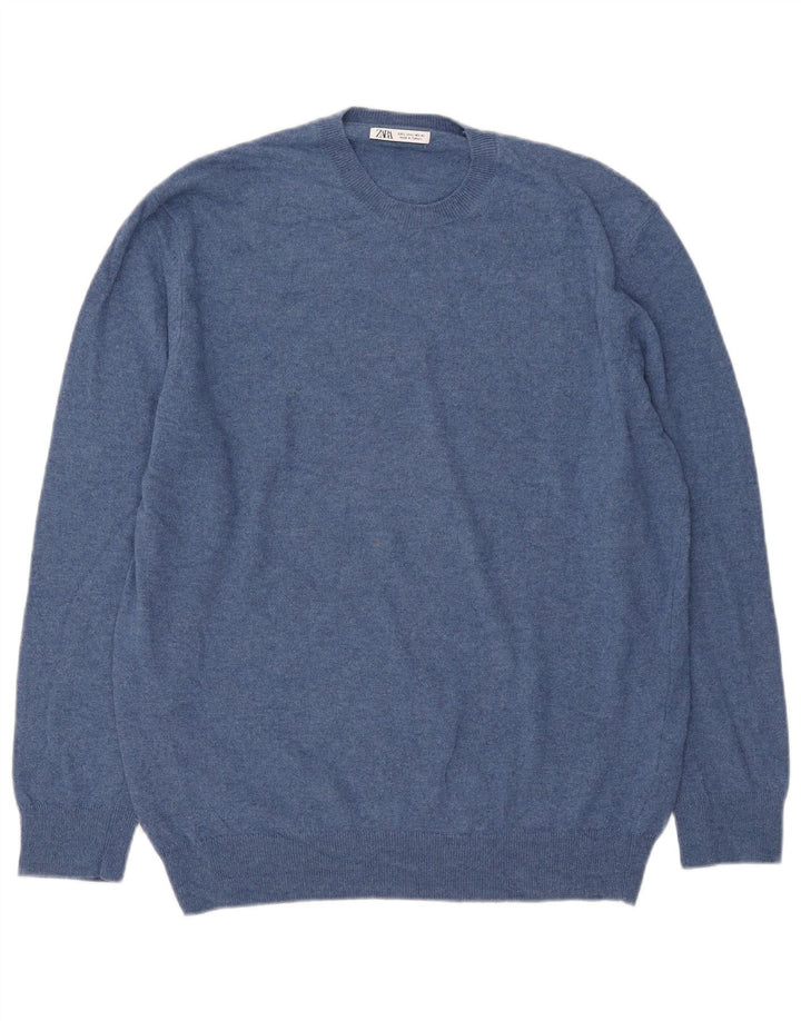 Zara Hombre Jersey Cuello Redondo Jersey Large Poliamida Azul