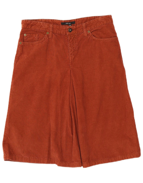 Zara Mujer Falda De Pana EU 38 Small W28 Marrón