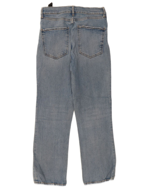 Zara Jeans Rectos De Cintura Alta Para Mujer EU 36 XS W26 L27 Algodón Azul