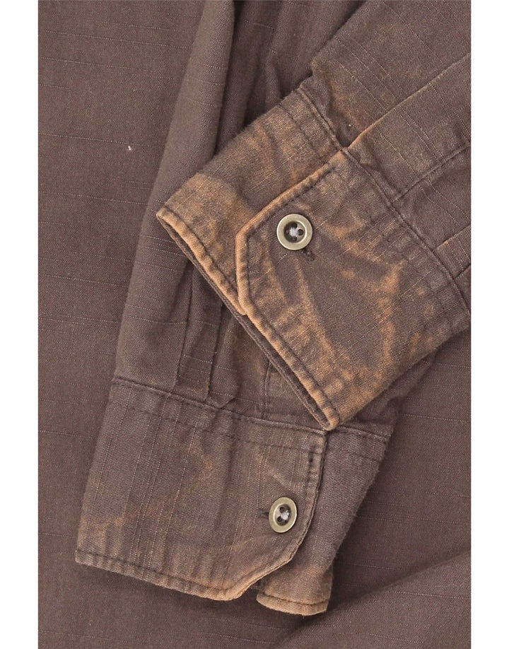 Wrangler Camisa Regular Fit Para Hombre Algodón Marrón Pequeño