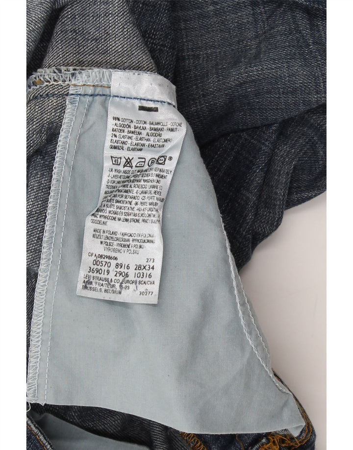 LEVI'S Womens 570 Straight Jeans W28 L28 Navy Blue Cotton Vintage Levi's and Second-Hand Levi's from Messina Hembry 