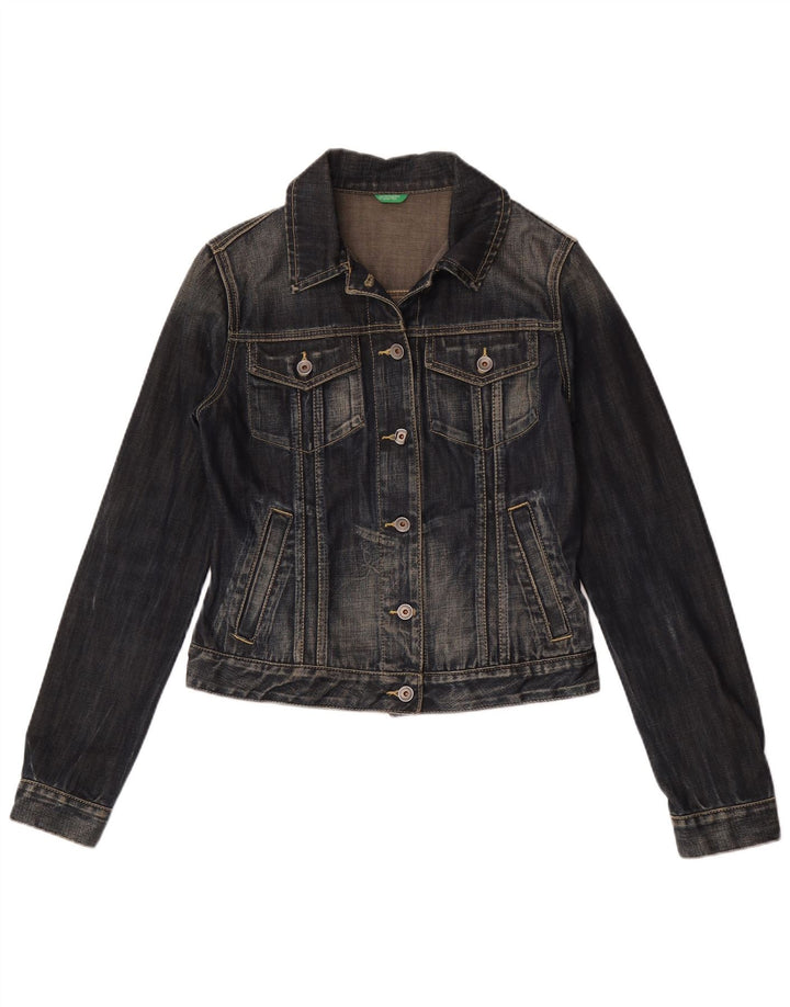 Benetton Chaqueta Vaquera Mujer UK 42 Mediana Azul Marino