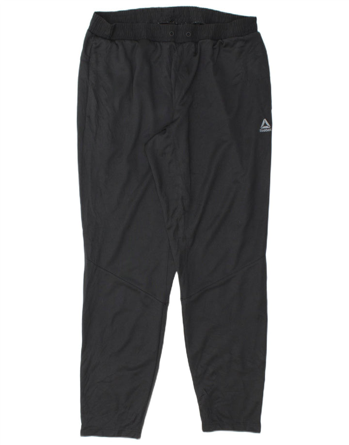 REEBOK Pantalón de Chándal Hombre Grande Negro Poliéster