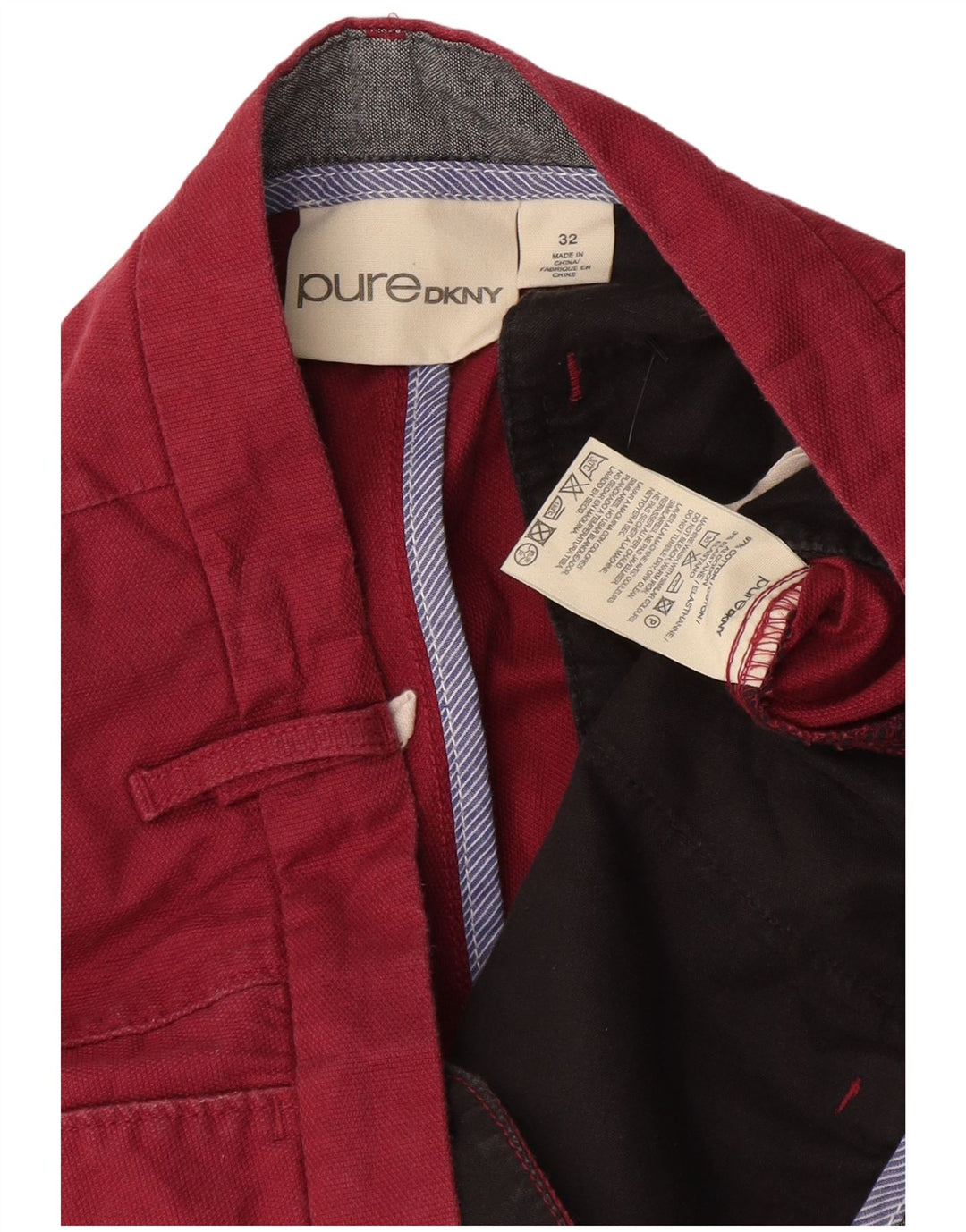 Dkny Shorts Cargo Hombre W32 Algodón Rojo Medio