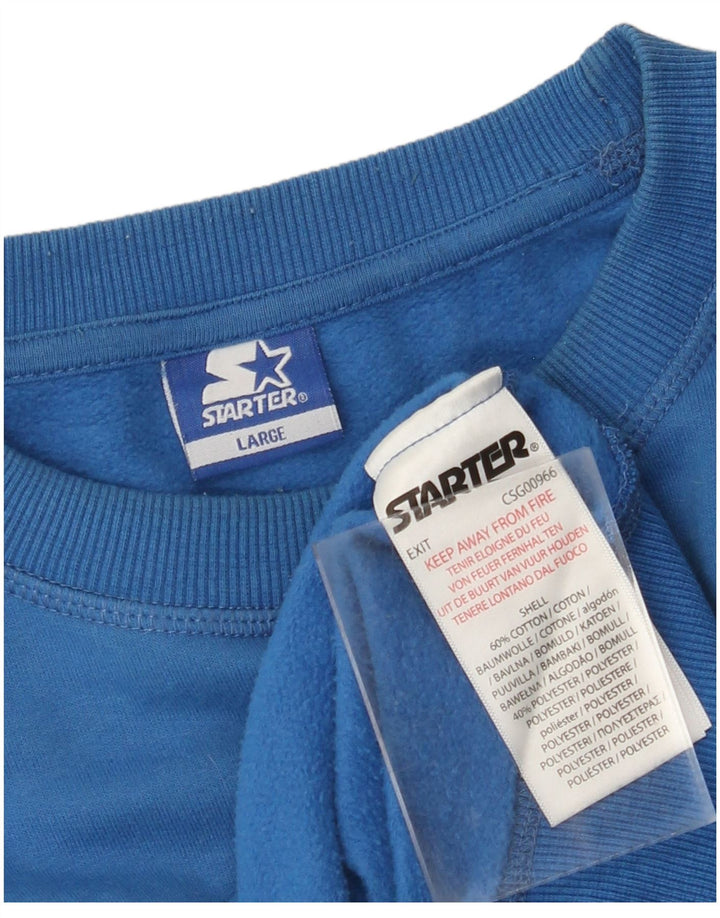 STARTER Sudadera Estampada Hombre Jersey Large Azul Algodón