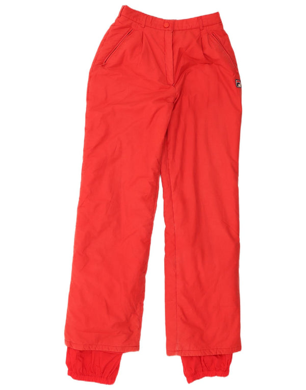 Fila Pantalones de esquí para mujer UK 8 Small Red Cotton