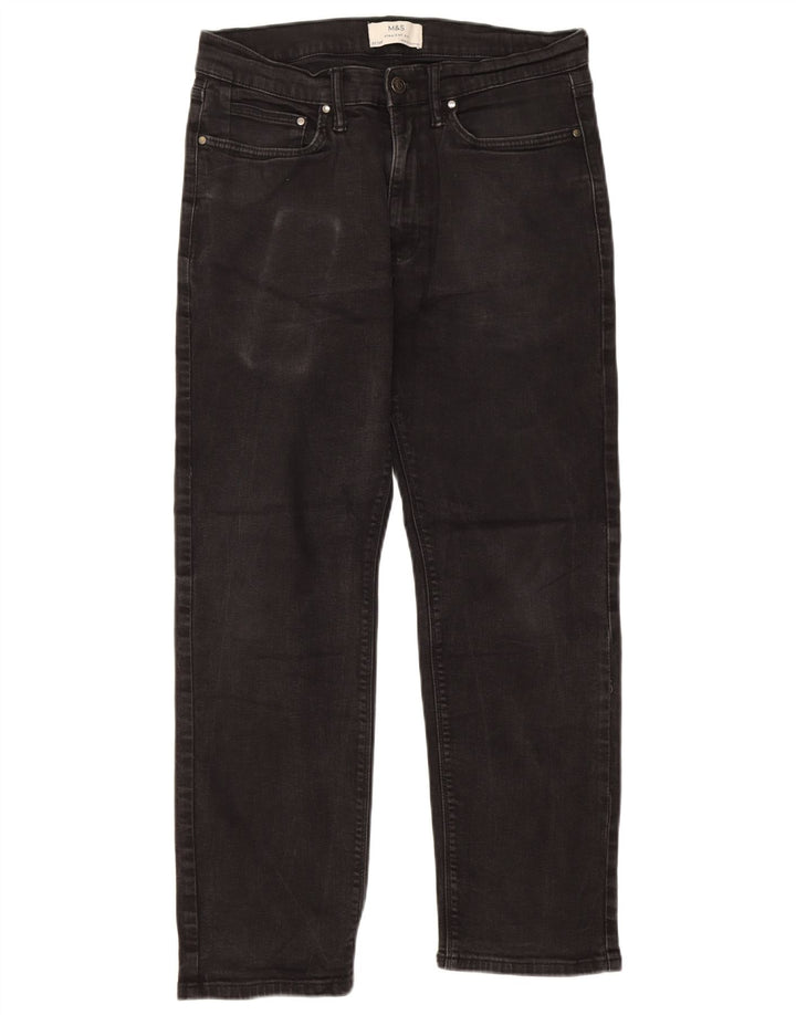 Marks & Spencer Jeans rectos para hombre W32 L29 Algodón negro