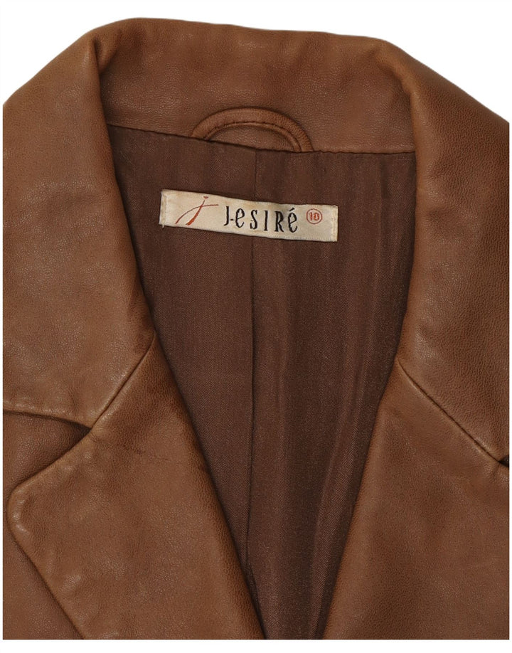 Jesire Chaqueta de cuero para mujer UK 10 Small Brown