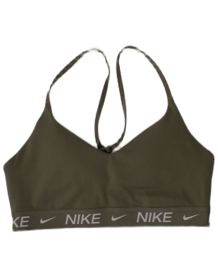 Nike Mujer Graphic Sport Bra Top Pequeño Caqui Poliéster Deportes