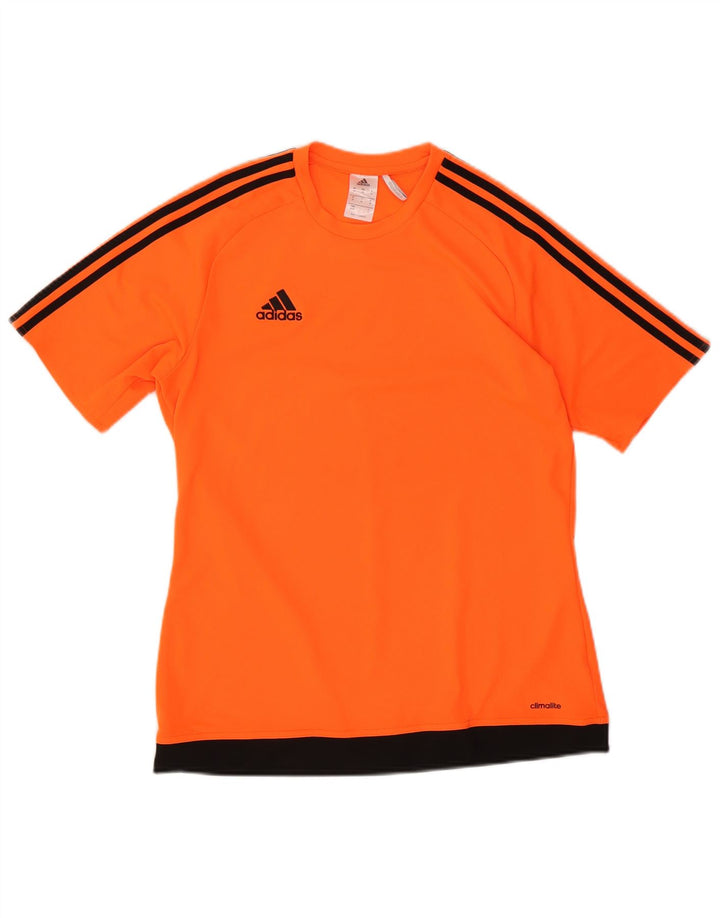Adidas Hombre Climalite Camiseta Top Naranja Medio Colorblock