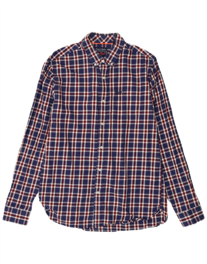 Camisa Superdry para hombre de algodón a cuadros azules grandes