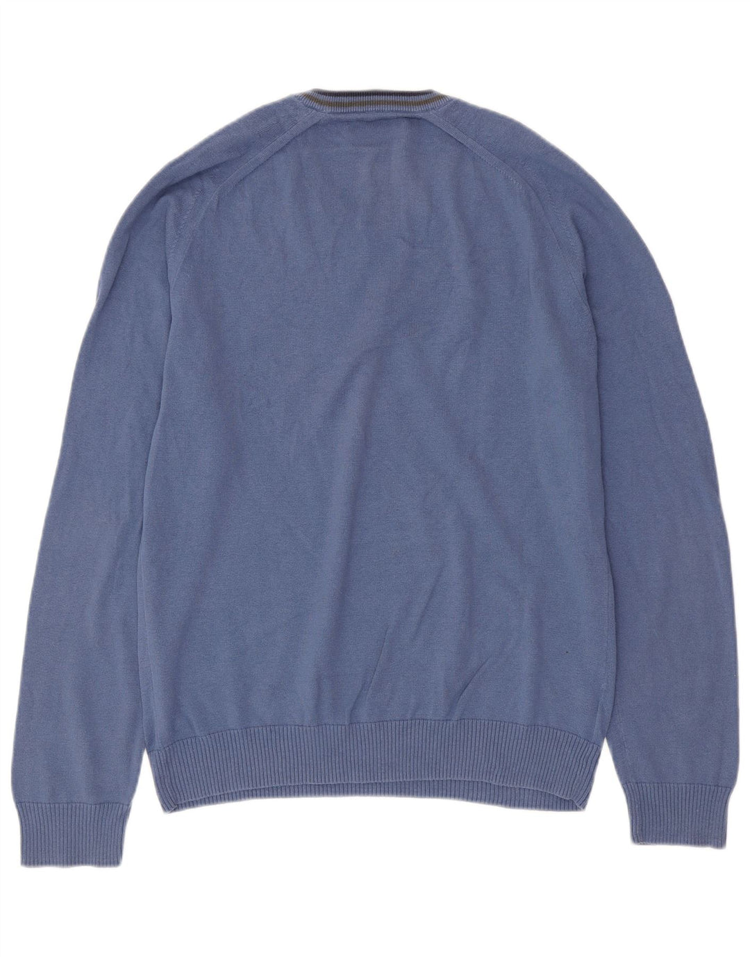 PENGUIN Jersey con cuello en V para hombre, talla grande, algodón azul