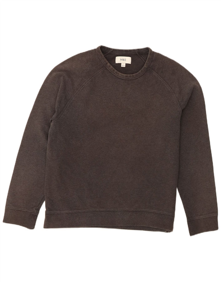 Marks & Spencer Hombre Sudadera Jumper Grande Gris Algodón