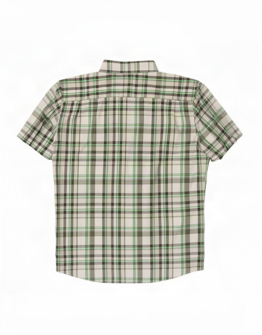 Chaps Camisa de manga corta para hombre 2XL Poliéster a cuadros verdes