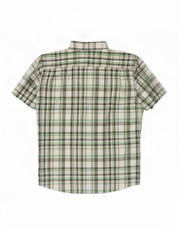 Chaps Camisa de manga corta para hombre 2XL Poliéster a cuadros verdes