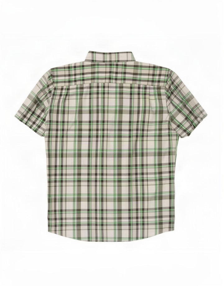 Chaps Camisa de manga corta para hombre 2XL Poliéster a cuadros verdes