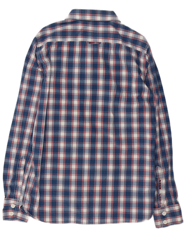 Camisa Superdry para hombre de algodón a cuadros azules grandes