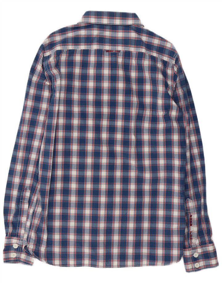 Camisa Superdry para hombre de algodón a cuadros azules grandes