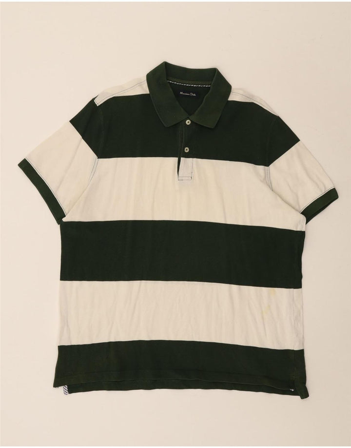 Polo Massimo Dutti Hombre Algodón Rayas Verde Grande