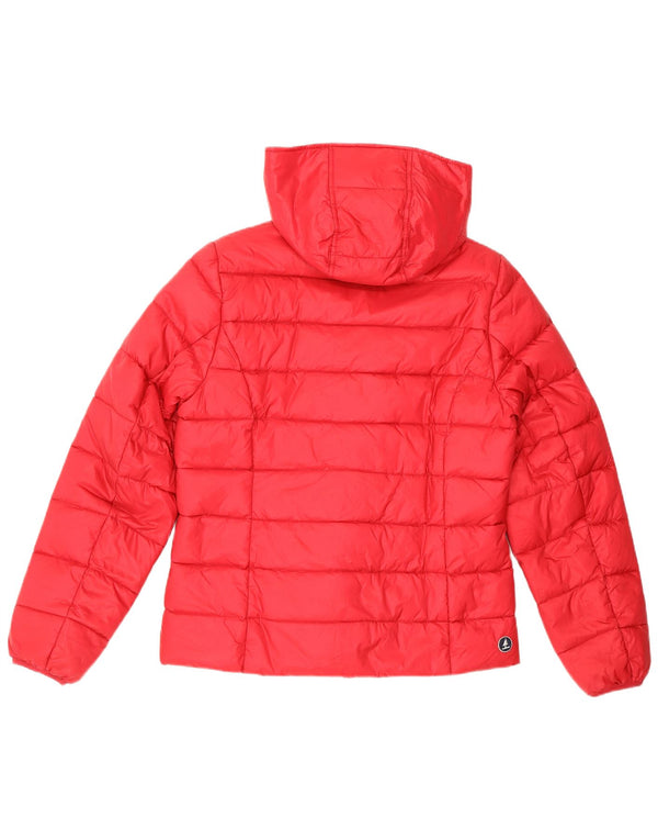 Best Company Chaqueta acolchada con capucha para mujer UK 46 Large Nylon rojo