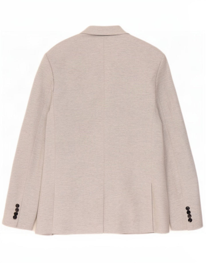 Zara Chaqueta tipo blazer de 2 botones para hombre UK 40 Grande Poliéster moteado gris