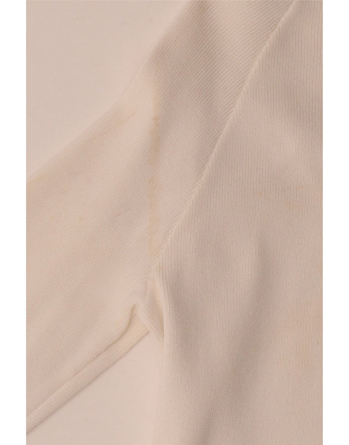 Zara Mujer Blusa Cruzada De Manga Larga Top UK 8 Small Viscosa Blanca