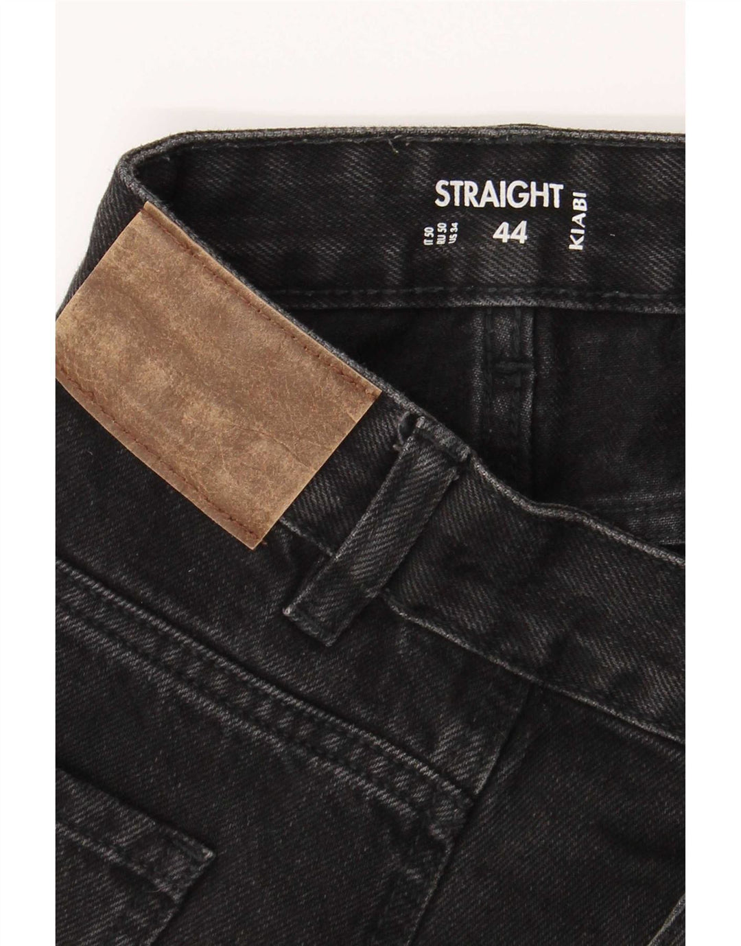 Kiabi Jeans rectos cargo para hombre IT 50 Large W34 L31 Negro