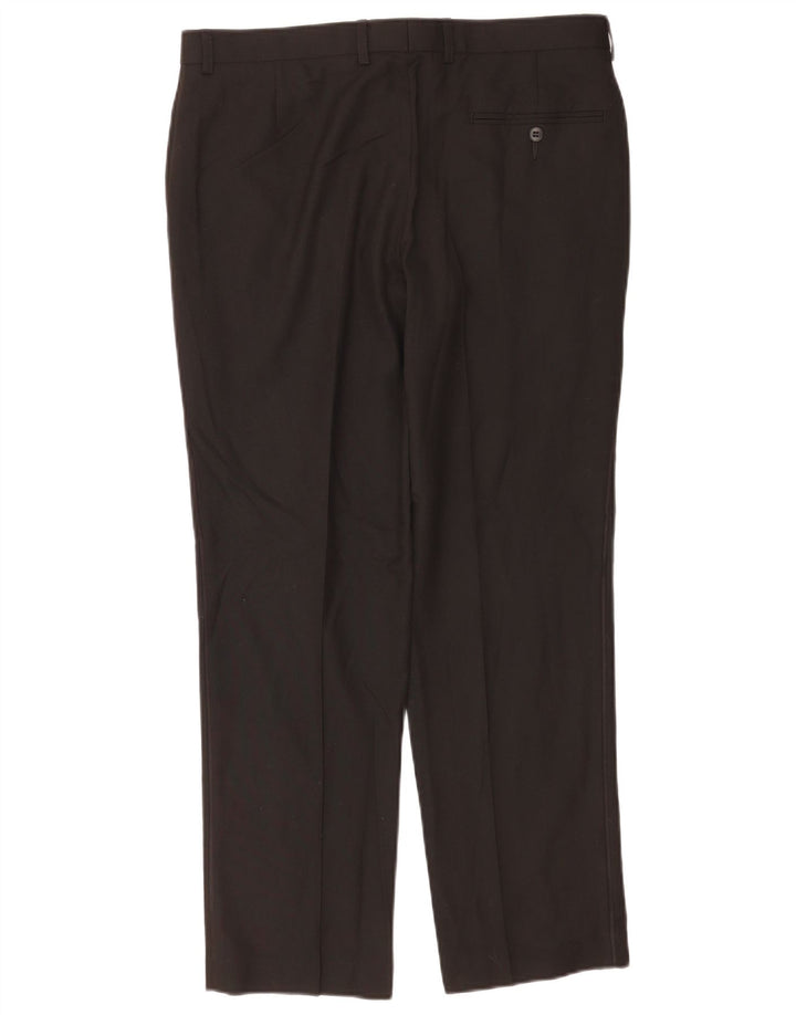 Marks & Spencer Pantalón de traje ajustado para hombre W34 L29 Poliéster negro