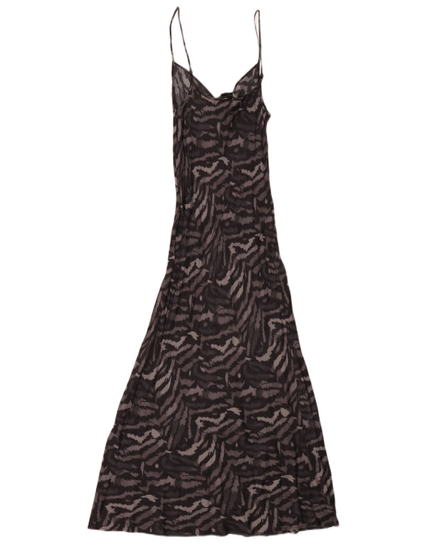 All Saints Vestido largo sin mangas para mujer UK 6 XS Viscosa con estampado animal negro