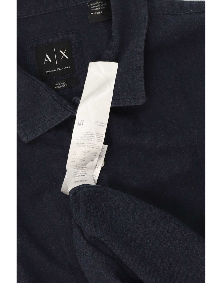 Armani Exchange Camisa Hombre XL Azul Marino Algodón