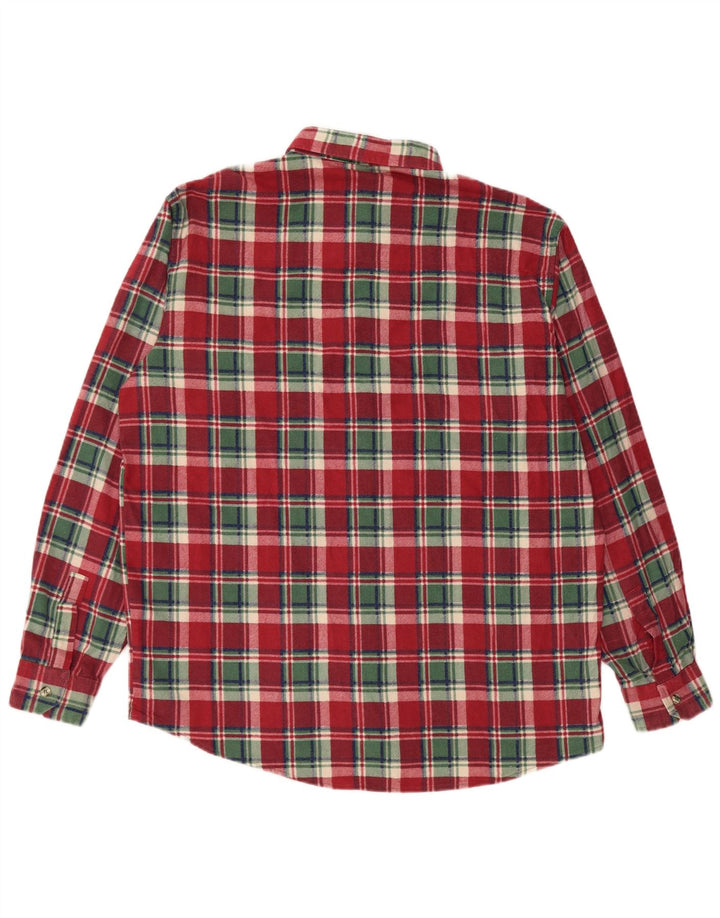 EUROPEAN PROJECT Camisa de franela para hombre Algodón a cuadros rojos grandes