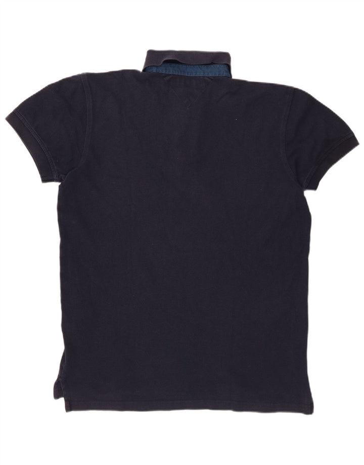 TOMMY HILFIGER Polo para hombre pequeño azul marino algodón