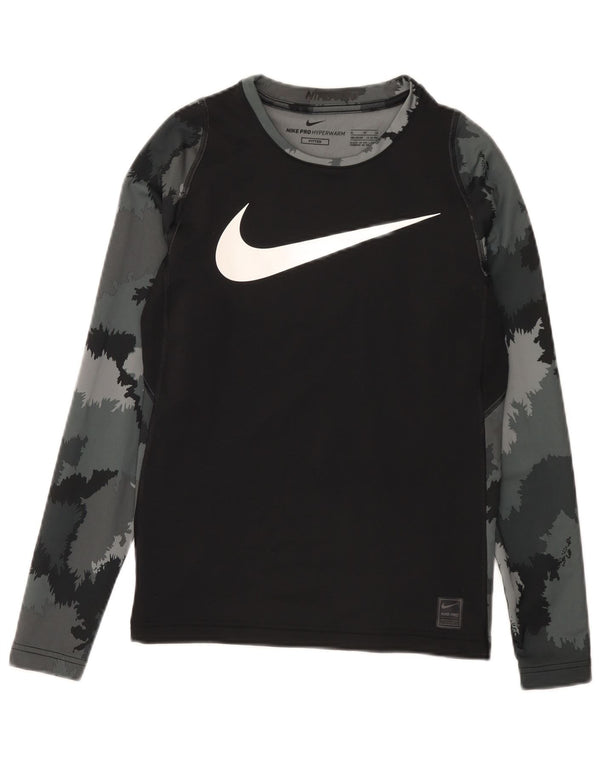 Nike Camiseta ajustada con gráfico de manga larga para niños 13-14 años XL Camuflaje negro