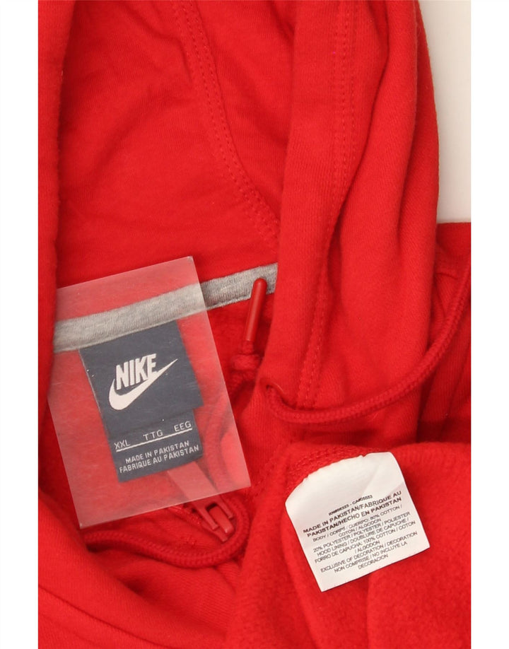 Nike - Sudadera con capucha y cremallera para hombre, talla 2XL, algodón rojo
