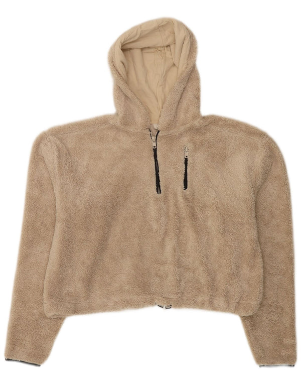Topshop Jersey de Forro Polar con Capucha y Cuello con Cremallera de Gran tamaño para Mujer UK 8 Small Beige