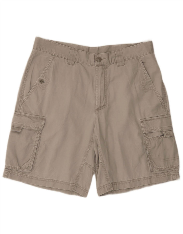Columbia Shorts Cargo Hombre W30 Algodón Gris Medio