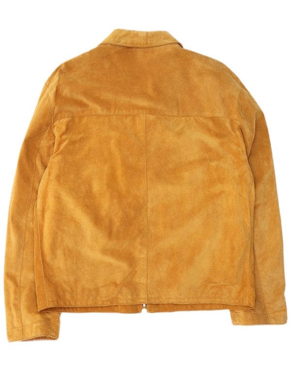 Chaqueta de ante vintage para hombre IT 54 2XL cuero marrón
