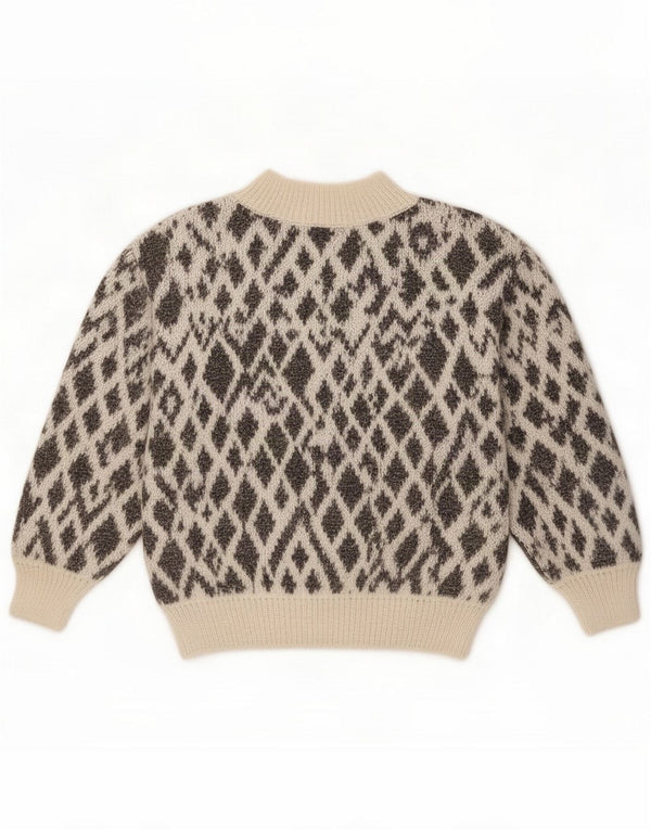 Suéter vintage con cuello alto para mujer UK 46 Large Off White
