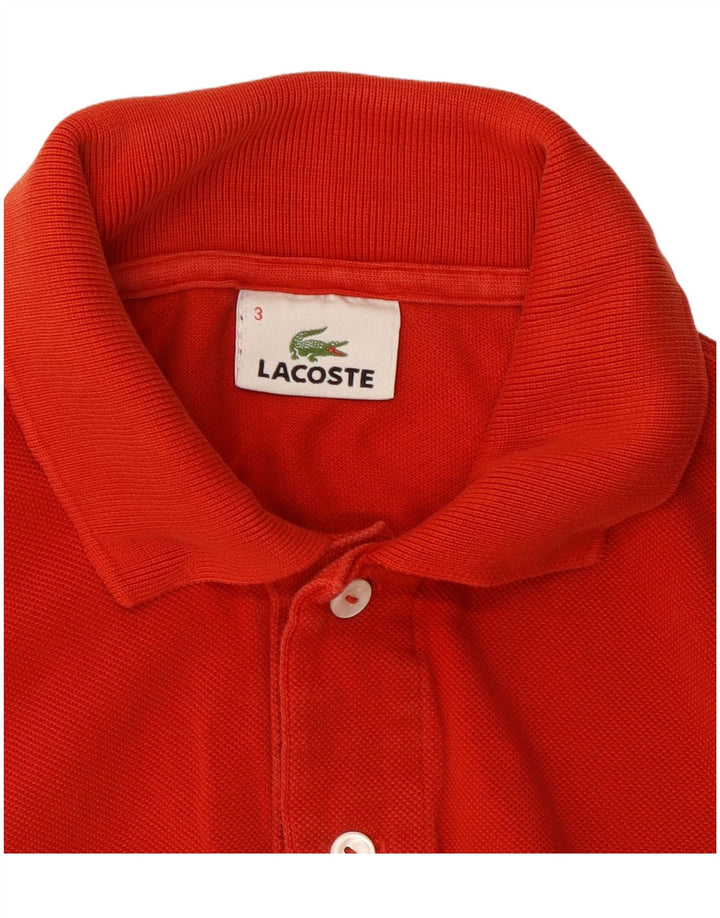 LACOSTE Polo para hombre talla 3 pequeño algodón rojo