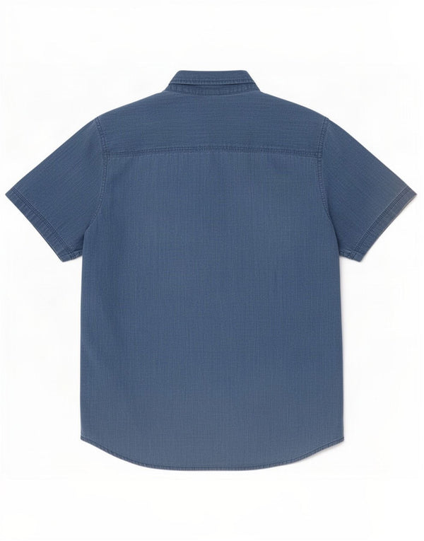 Levi's Camisa de manga corta para hombre de algodón azul grande