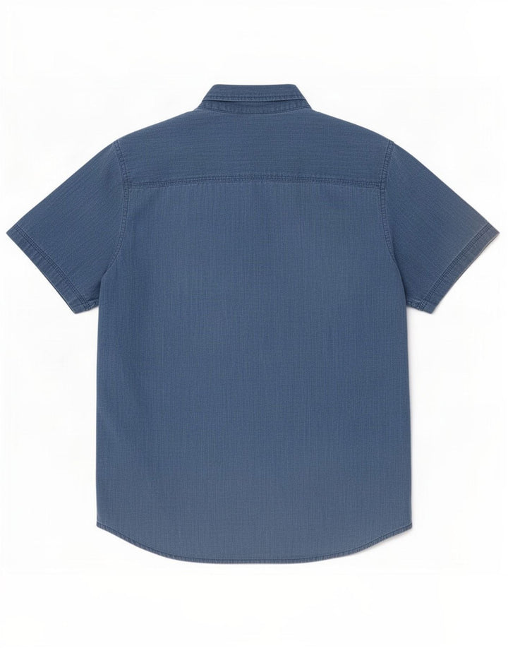 Levi's Camisa de manga corta para hombre de algodón azul grande